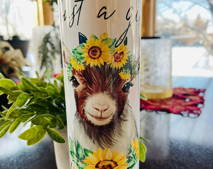 20 oz dual lid Just a girl who loves Goats Tumbler