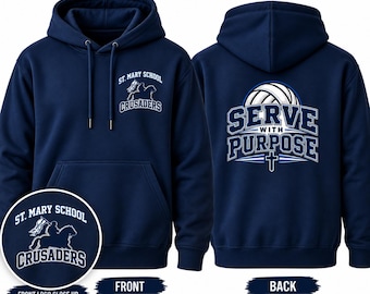 St. Mary Crusaders Volleyball Hoodie in Navy School Fundraiser