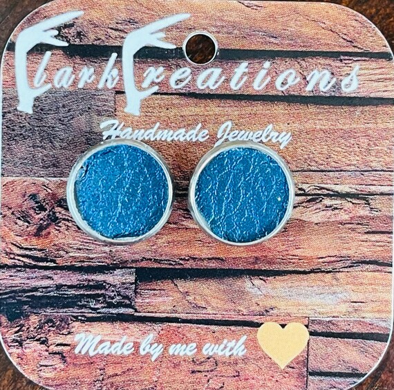 Blue Shine Penticton Leather Stud Earrings
