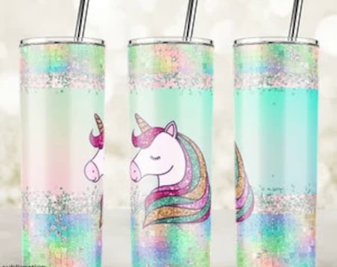 20 oz dual lid Unicorn Tumbler