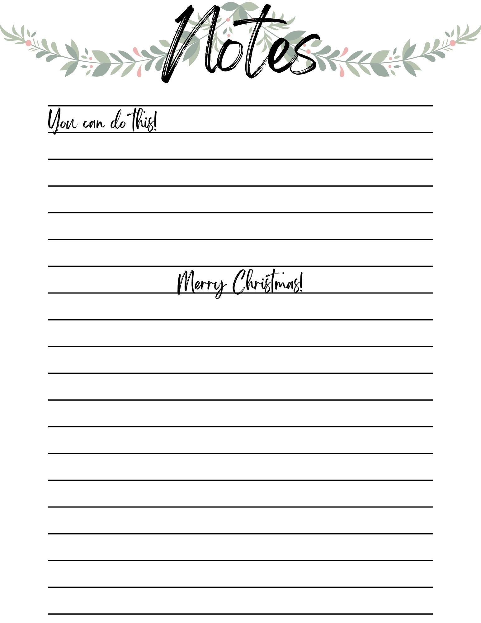 Lined Paper Printable Christmas Theme - Etsy