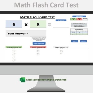 Math Flash Card Test | Learn Math | Multiplication, Addition, Subtraction