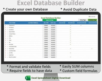 Excel Database Builder | Employe List | Payroll | Make Your Own Database