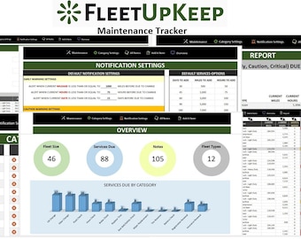Seguimiento de mantenimiento de flotas: gestión de vehículos y activos (Excel)