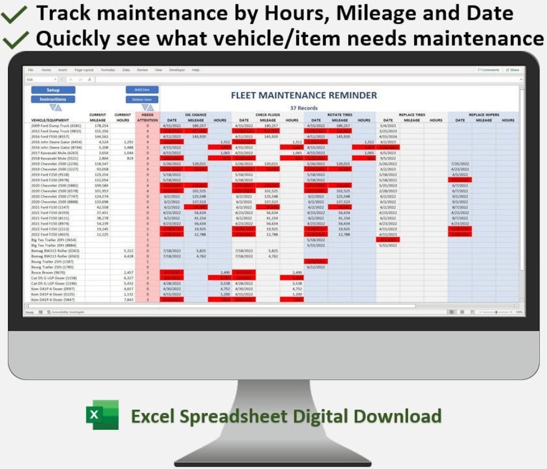 Vehicle Maintenance Tracker Fleet Maintenance Tracker Excel Vehicle Maintenance Tracker Fleet Maintenance Tracker Excel