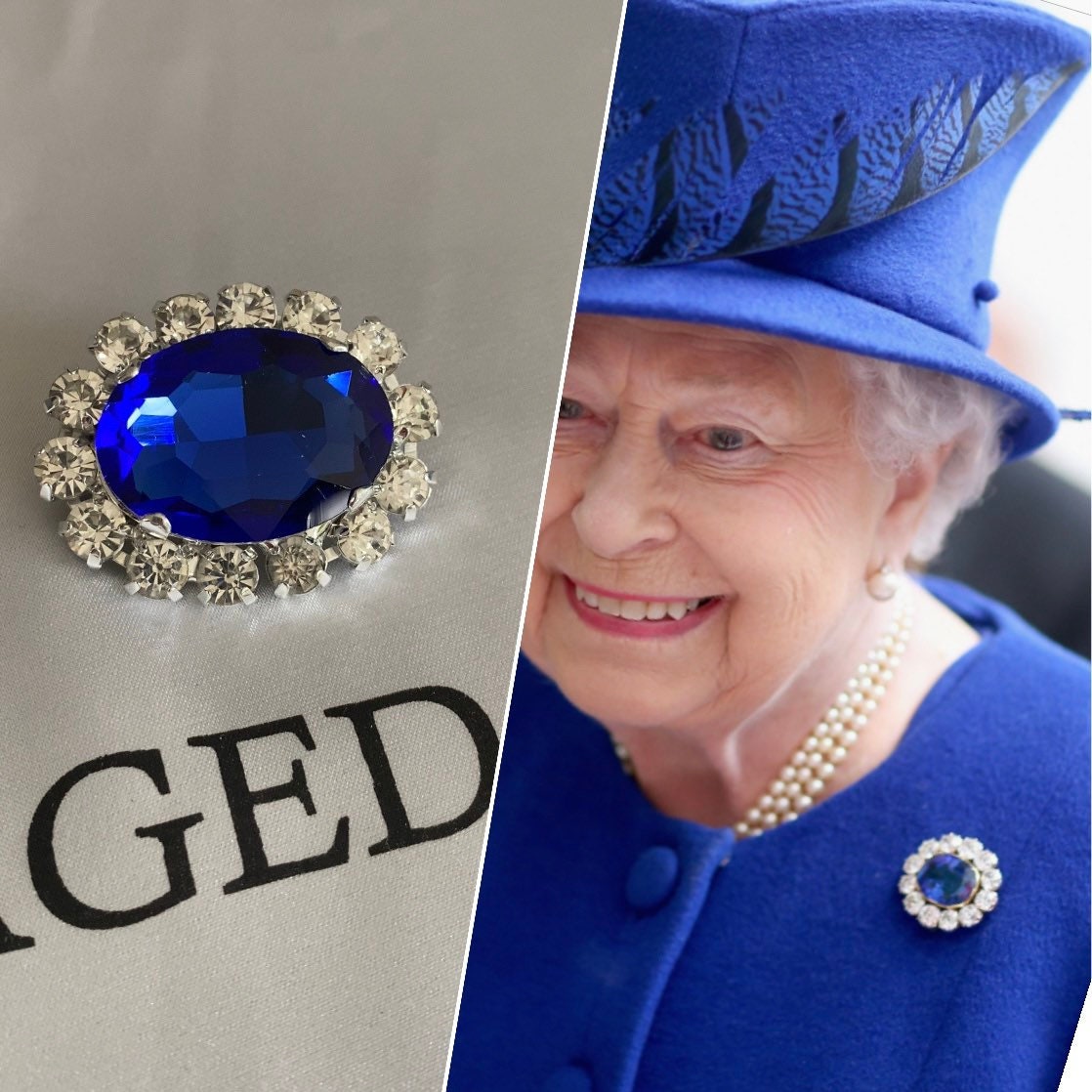 Queen Elizabeth II Brooch Handmade Prince Albert Sapphire Etsy UK