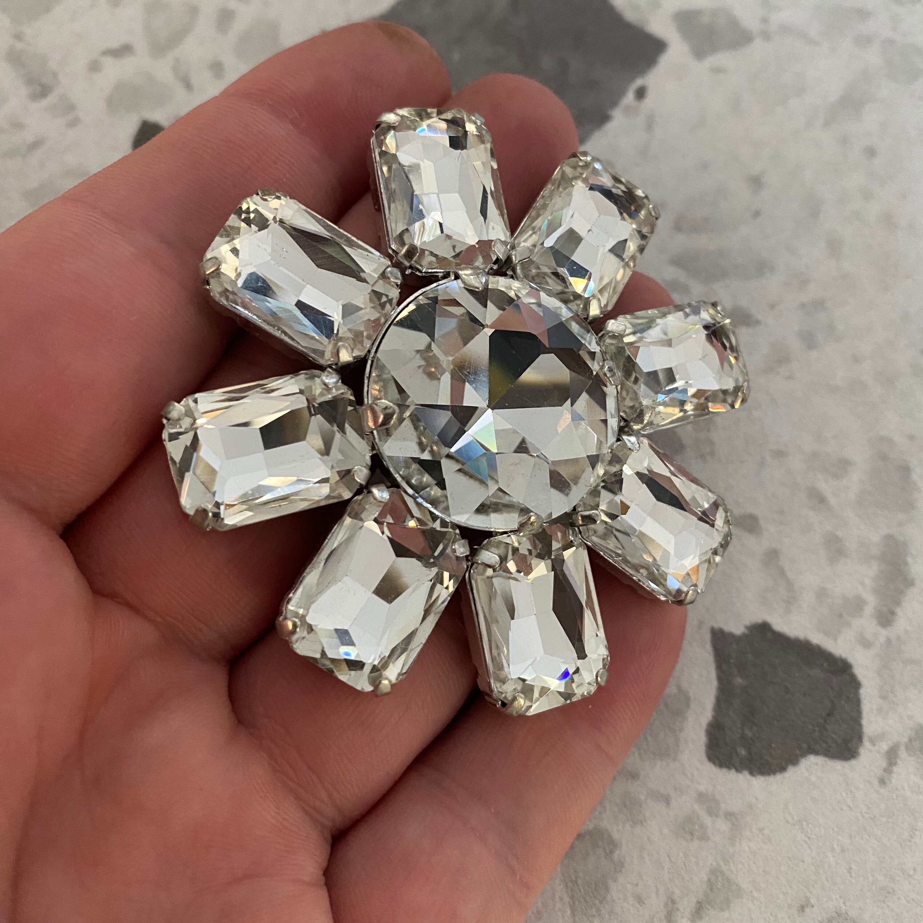 Large Clear Crystal Ring Drag Queen Ring Open Size - Etsy