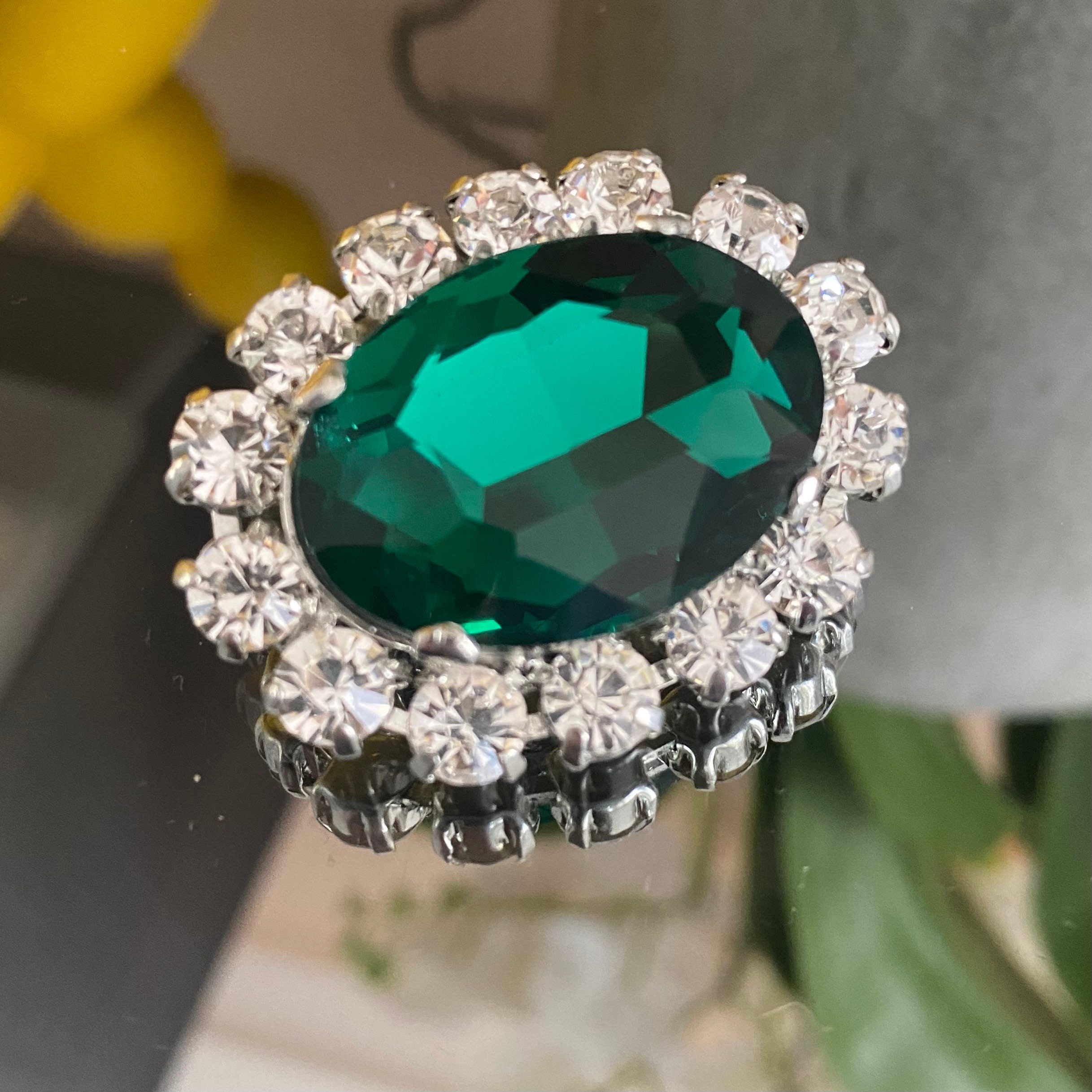 Ornate Emerald Brooch Similar to Queen Elizabeth II Brooch