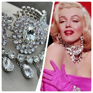 Marilyn Monroe "Diamonds" Necklace | Museum Showroom Quality | Diamonds Are A Girls Best Friend Reproduction | Faux Diamond Imitation Jewels