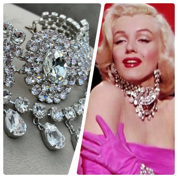 Marilyn Monroe "Diamonds" Halskette | Museum Showroom Qualität | Diamanten sind eine Mädchen beste Freundin Reproduktion | Faux Diamant Nachahmung Juwelen