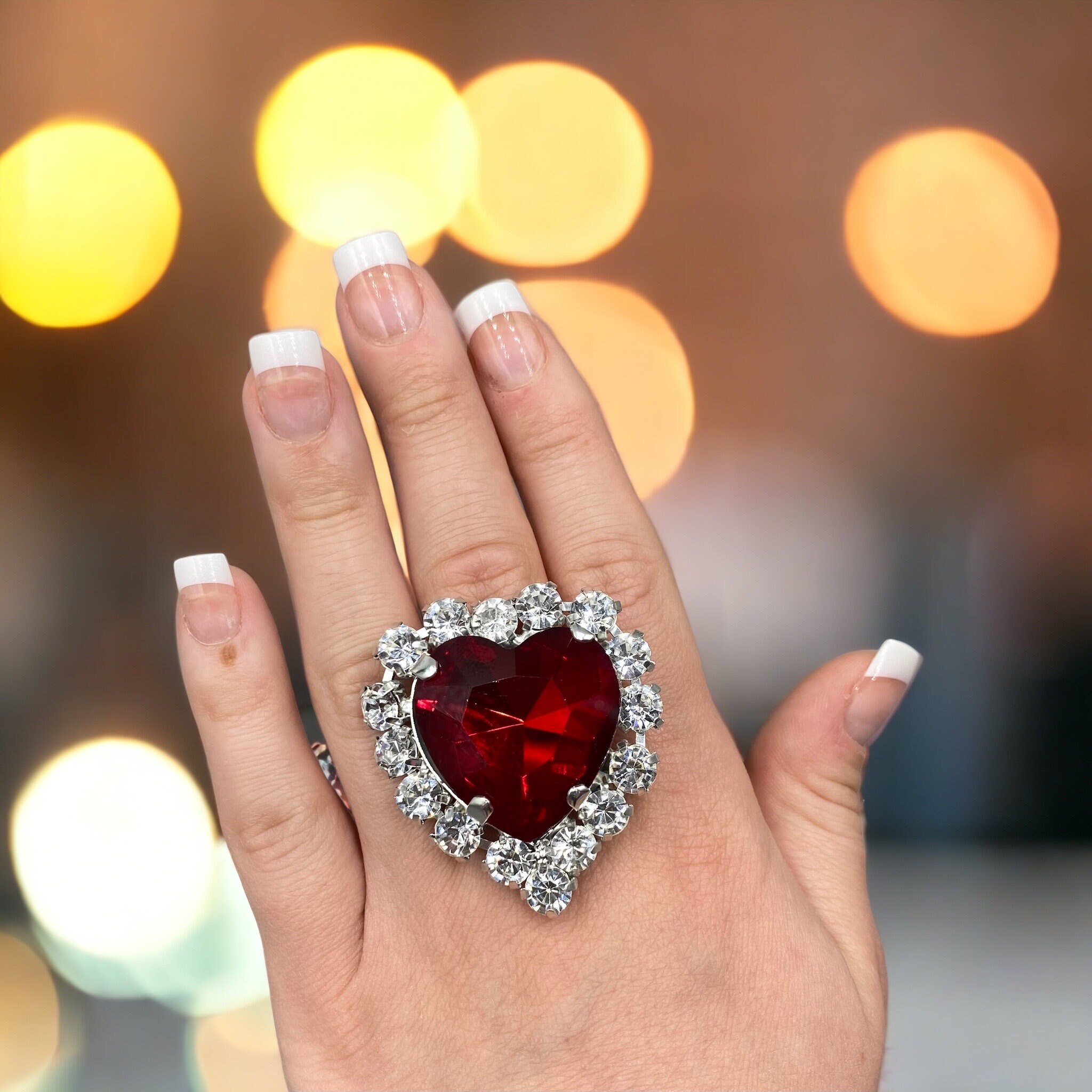 Swarovski red heart best sale ring