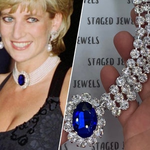 Princess Diana Faux Sapphire Replica Necklace Austrian - Etsy