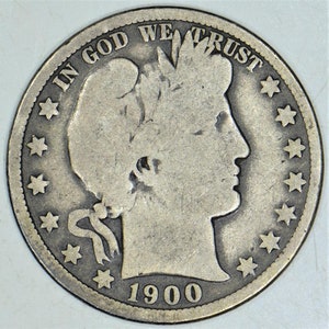 1900-O Barber Half Dollar Nice Original, G-VG image 1