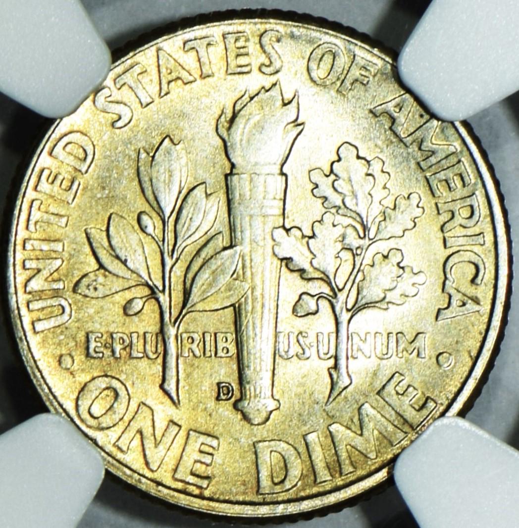 1960-D ルーズベルト ダイム NGC MS-66; 素晴らしい; ルックス 67