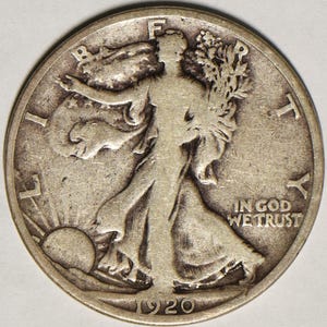 1920-D Walking Liberty Half Dollar; Choice Original VG-F