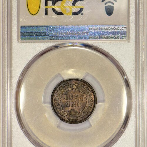 1907 Indian Head Cent PCGS MS-64 BN; Hints of Red shops