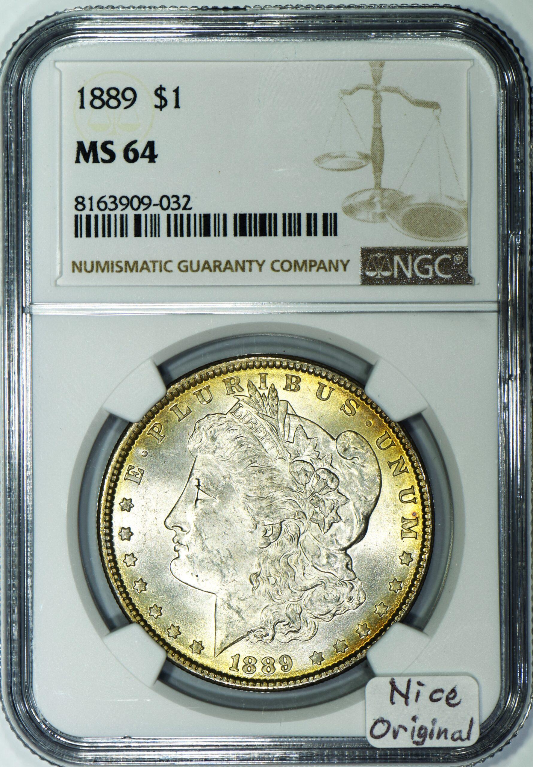 1889年モルガン・ダラー NGC MS-64; 美しいオリジナル - Etsy 日本