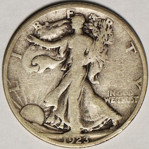 1923-S Walking Liberty Half Dollar; Nice Original VG-F