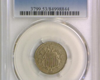 1872 Shield Nickel PCGS AU-53; Doubled Die Obverse; Fletcher-110