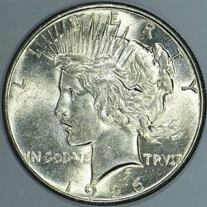 1926 Peace Dollar; &quot;Super-Slider&quot; Choice AU-BU