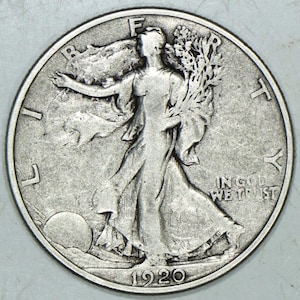 1920 Walking Liberty Half Dollar; Nice VF