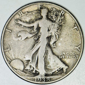 1938-D Walking Liberty Half Dollar; Choice Original F
