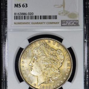 1885 Morgan Dollar NGC MS-63; Choice Original