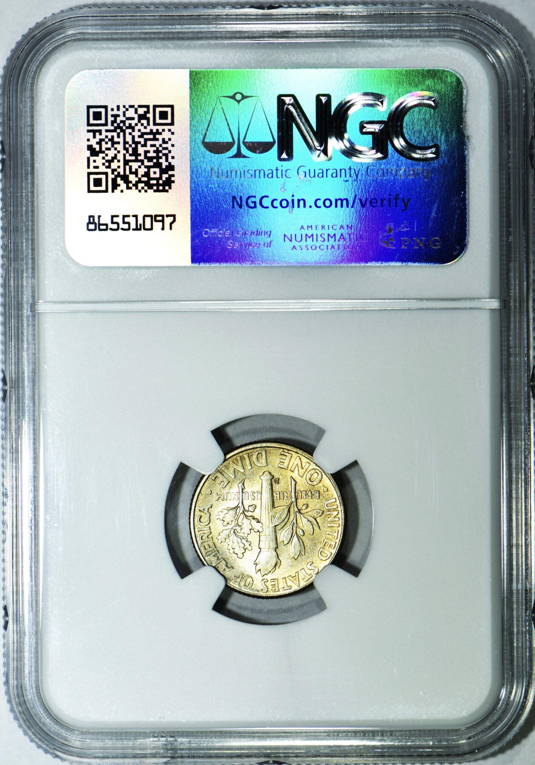 1960-D ルーズベルト ダイム NGC MS-66; 素晴らしい; ルックス 67 1960-D ルーズベルト ダイム NGC MS-66; 素晴らしい; ルックス 67