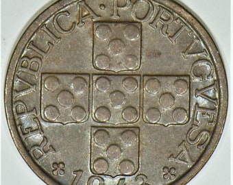 1943 Portugal Twenty Centavos; Choice AU