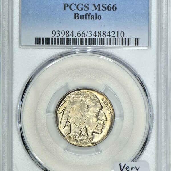 1938-D/D Buffalo Nickel PCGS MS-66; Very Nice!