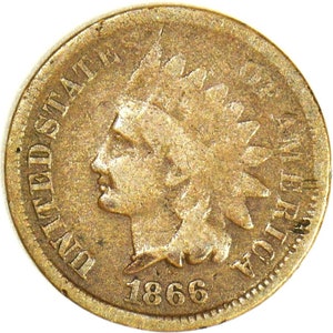 1866 Indian Head Cent; G-VG