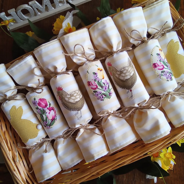 Easter napkin fabric crackers