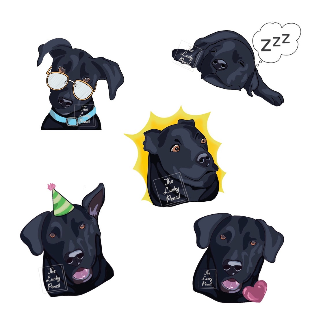 Black Lab Emotes - Etsy