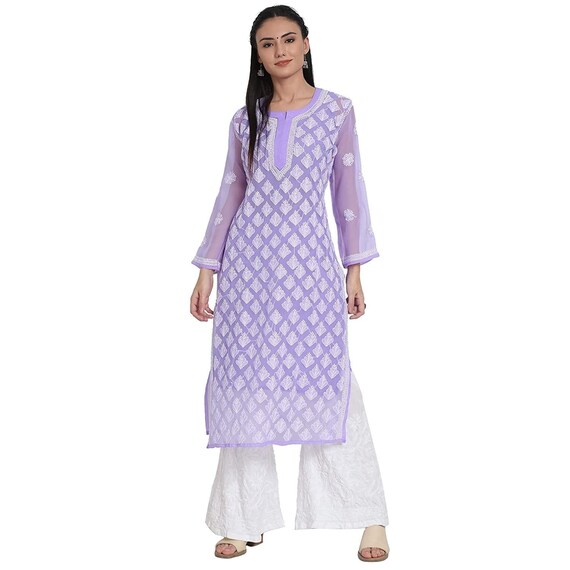 Onion pink kurta with dupatta - set of two by Desi Doree | The Secret Label