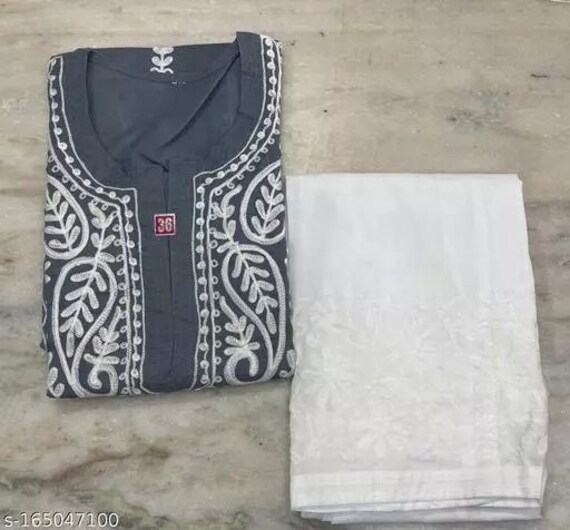 Rubiya Cotton Chikankari Kurti