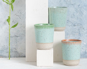Set of 4 Ceramic Mugs, Pottery Mug Set, Ceramic Mug Set, Nordic Ceramic Mugs, Mother-in-Law Gift, Housewarming Gift, Jewish Holiday Gift