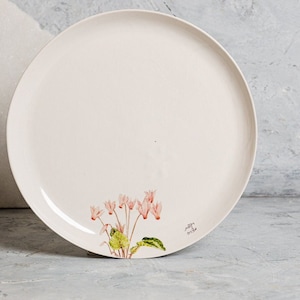 Plato grande de cerámica para cena, 6 piezas, inspirado en flores silvestres, plato principal con flores silvestres, regalo de cerámica para cocina, vajilla, decoración de cocina