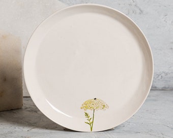 6 Appetizer Plates Set, Floral Ceramic Plate, Stoneware Rustic Plate, Ceramic Dinnerware, Dinnerware, Kitchen Gift, Housewarming Gift