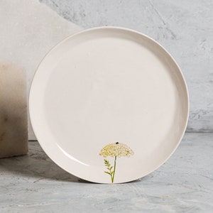 6 Appetizer Plates Set, Floral Ceramic Plate, Stoneware Rustic Plate, Ceramic Dinnerware, Dinnerware, Kitchen Gift, Housewarming Gift