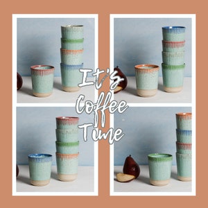 Large Ceramic Mug, 350ml Coffee Mug, Ceramic Tumbler, Hand Thrown Pottery, Mugs without Handles, Coffee lover, Bohemian Kitchen Decor image 3