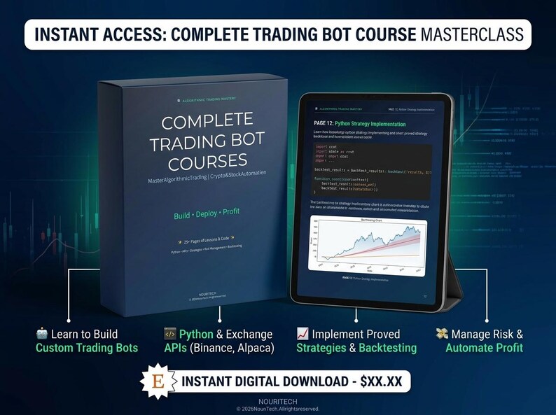 Curso de Bots de Trading Algorítmico / Código Python, Automatización de Criptomonedas (Descarga Digital) imagen 8