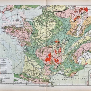 Carte de France authentique des années 1880