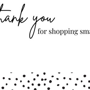 Black Polka Dot Thank You Insert Karten