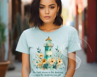 Faro Floreale Fede PNG: Design Oceano Estivo (Download Digitale)