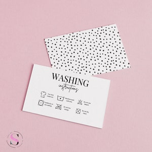 Carte Wash & Care per Camicie e Felpe - Nero Polka Dot Wash Care Cards