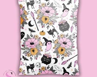 10x13 Pink Ghost Poly Mailer Halloween Print, 3.15mil Thick Premium Boutique Poly Mailers - Cute Poly Mailers for Small Biz - Ghost Print