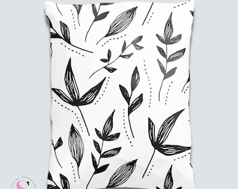 Black Floral Poly Mailers: Boutique Shipping Bags (6x9, 25-100ct)