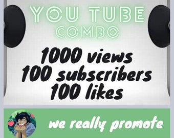 YouTube COMBO : 100 subscribers + 1000 views + 100 Likes