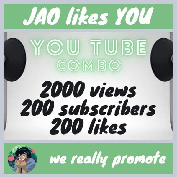 COMBO de YouTube: 200 suscriptores + 2000 vistas + 200 Me gusta