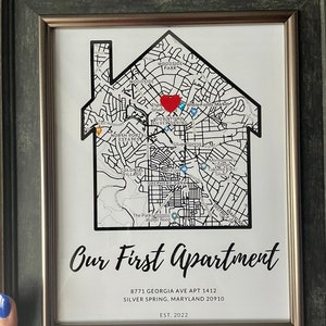 Unsere erste Wohnung / Haus Map Print